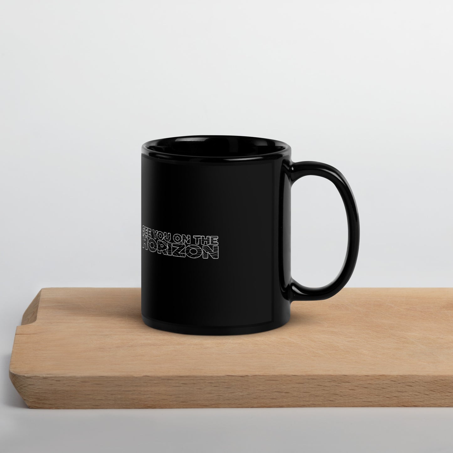 Horizon Bound Compass Black Glossy Mug